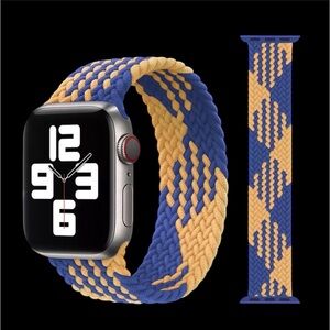 Braided Solo Loop Watch Band - Blue and Tan